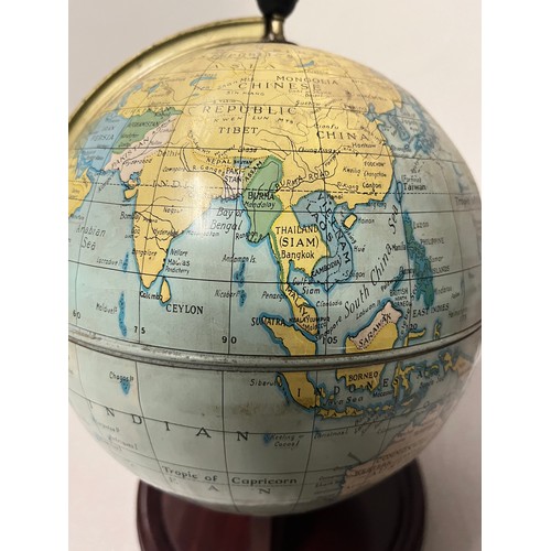 84 - Vintage metal Chad Valley globe. 
29cm h