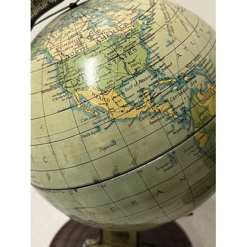 167 - Vintage metal Chad Valley globe along with 1 other metal globe. 
15cm h