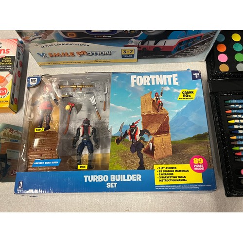 346 - Vtech V smile motion Thomas & friends & Fortnite builder set etc
