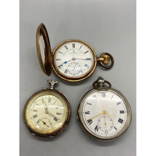 10 - 3 vintage pocket watches to include John Forrest etc. af