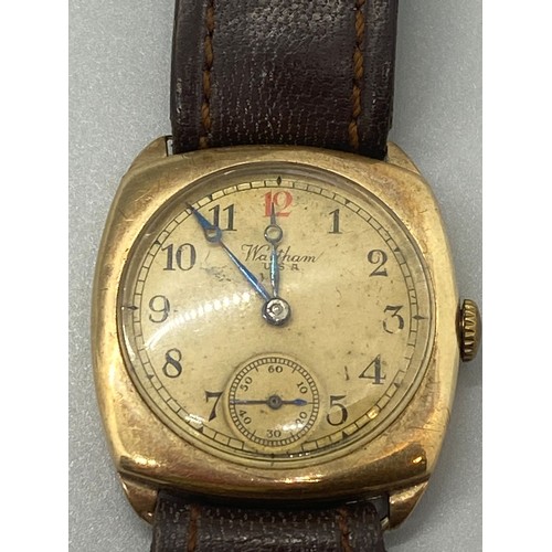 134 - Vintage Waltham U.S.A 9CT Gold wrist watch.