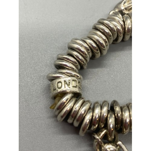 182 - Silver hallmarked Links of London charm bracelet.