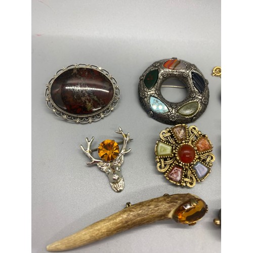 191 - Collection of vintage Scottish brooches.