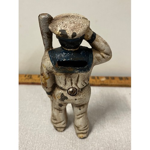 260 - Small vintage cast iron bank of a sailor
14cm h