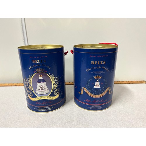 279 - 2 x Bells whisky decanters - Birth of Princess Eugenie 1990 and Birth of Beatrice 1988. Full and sea... 