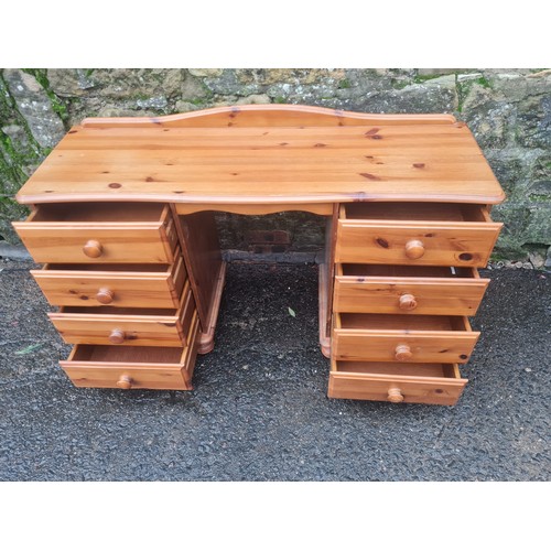 457 - Pine 8 drawer desk