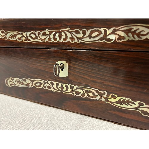 88 - Victorian inlaid writing slope with 2 ink bottles & key
40cm l