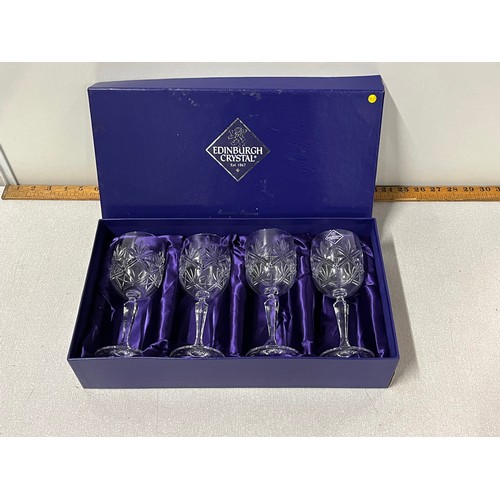 94 - boxed set of four edinburgh crystal glasses