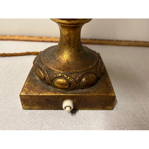 477 - victoirian gilt metal table lamp