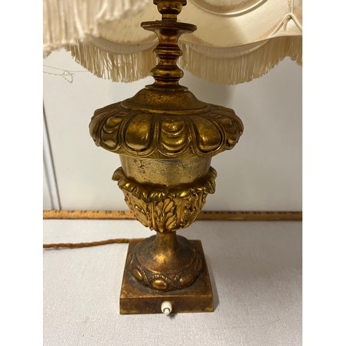 477 - victoirian gilt metal table lamp