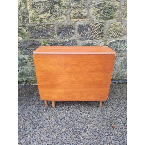 505 - Solid teak wood drop leaf table.