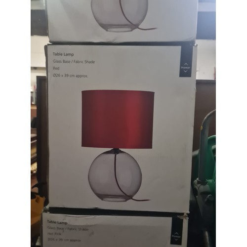 324 - 3 x New Premier glass table lamps.