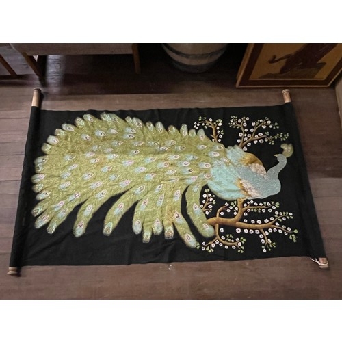 250A - Peacock wall hanging signed by Eric Suriyasena
approx 130cm