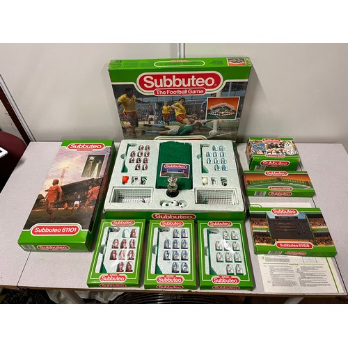 95 - A Collection of boxed vintage Subbuteo football collectables, includes club edition set, three vinta... 