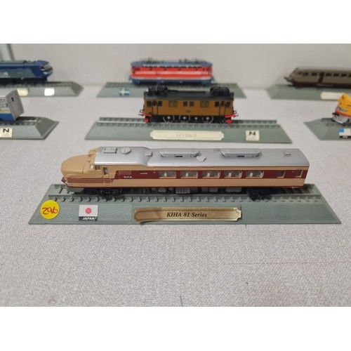 189 - Collection of 7 model trains to include Kiha 81 series, Union Pacific and Via Rail LRC etc.