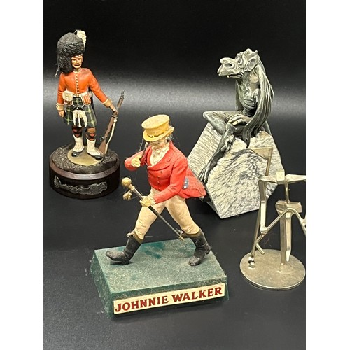 64 - Selection of collectable figures to include metal Brambly hedge, Johnnie Walker & Scotsman etc.