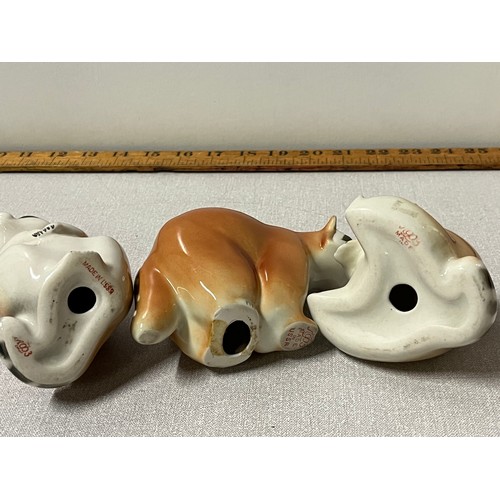 31 - 3 x Lomonosov  Russian pottery Racoons.