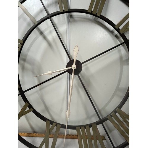 6 - Large skeleton roman numeral wall clock 
122cm diameter