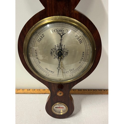 14 - 19th century Rose wood wall barometer produced by W & C. Fairley of Glasgow
95cm l