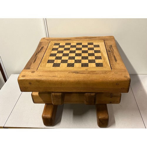 23 - Solid wood 4 tier handmade chess table (very heavy)
57cm x 57cm x 38cm h