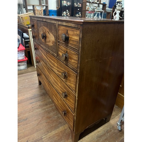 105 - William IV style Scottish secretaire chest of drawers, the central drawer opening to interior compar... 