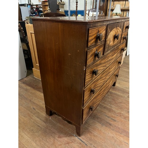 105 - William IV style Scottish secretaire chest of drawers, the central drawer opening to interior compar... 