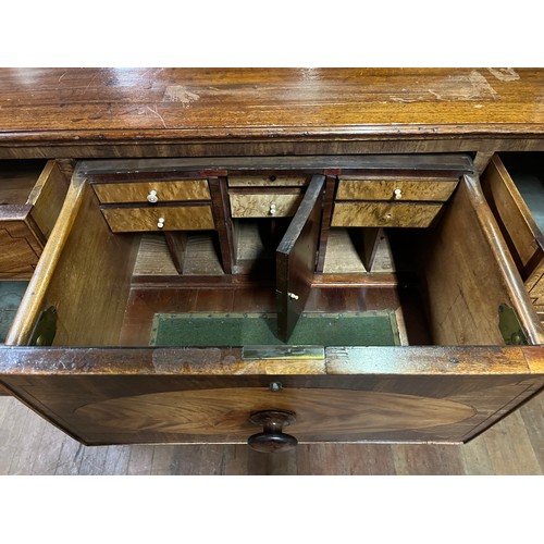 105 - William IV style Scottish secretaire chest of drawers, the central drawer opening to interior compar... 