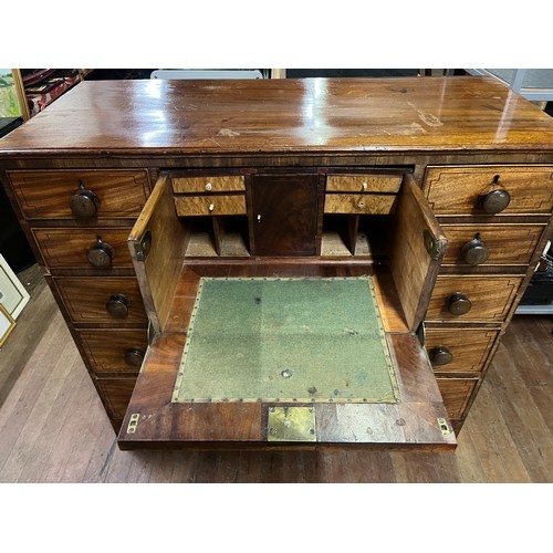 105 - William IV style Scottish secretaire chest of drawers, the central drawer opening to interior compar... 