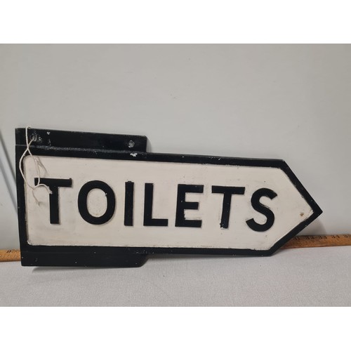 106 - Original aluminium cast double sided toilet sign.
52cm x 24cm