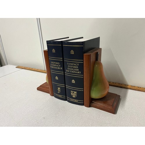 119 - Pair of pear wooden bookends. 
19cm h