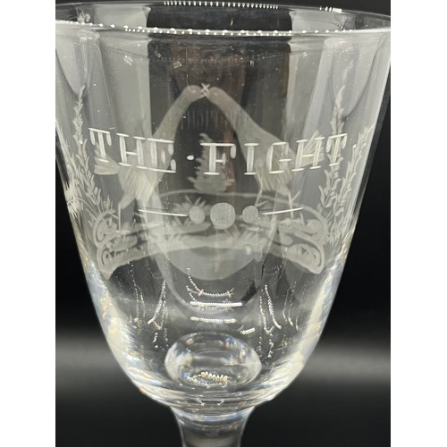 128 - The fight of the cocks, goblets late 19th/early 20th century (the set to, the fight, the death)