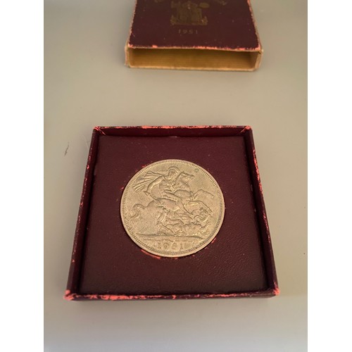 186 - 1951 festival of Britain coin in box