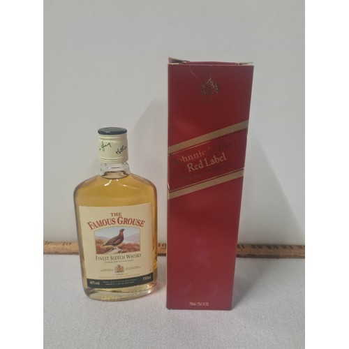 133 - A bottle of Johnny walker Red label old scotch whisky & the famous grouse finest scotch whisky 350ml