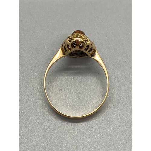 138 - 14ct gold and enamel butterfly ring.