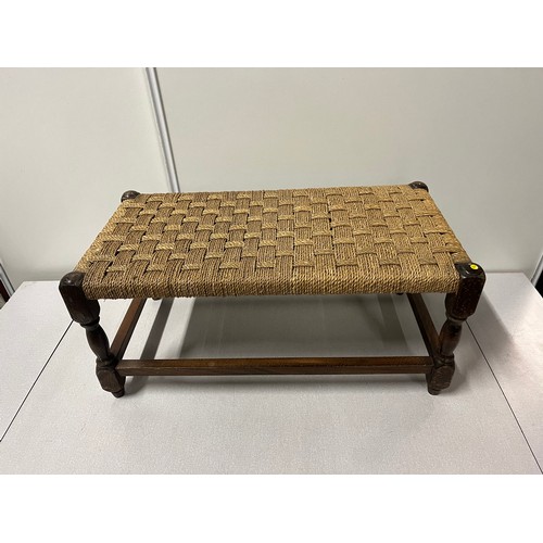 298 - vintage woven top foot stool