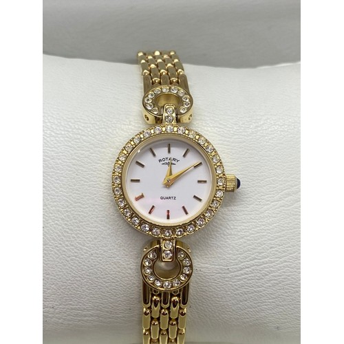 188C - Boxed ladies Rotary wrist watch with extra links and manual.