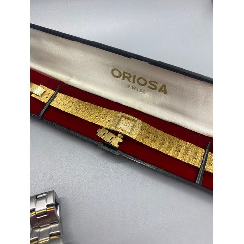 188D - 2 x boxed watches - Accurist and Oriosa and 2 ladies wrist watches - Sekonda and Accurist.