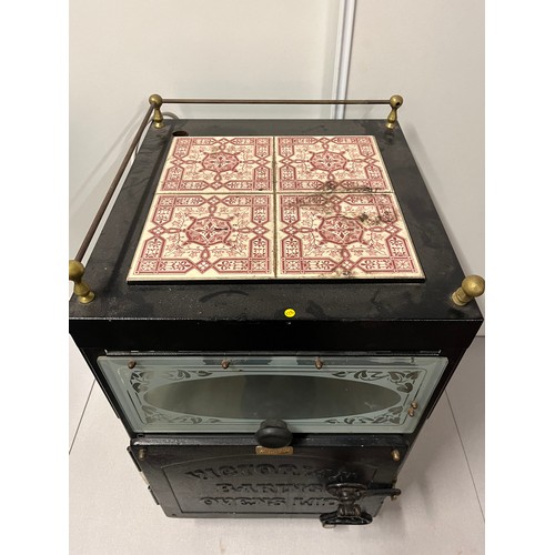 66 - Victorian baking ovens Ltd potato oven with heated ceramic tile top.  working.
70cm h x 41cm w