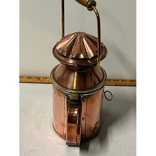 433 - Antique copper & brass lantern by Becht & dyserinck of Amsterdam , broken glass
37cm h inc handle