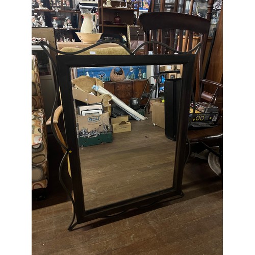 487 - Large heavy wood & metal framed mirror
100cm x 78cm