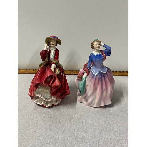 527 - 2 x Royal Doulton figurines to include 'Top o the hill' & 'Blithe Morning'