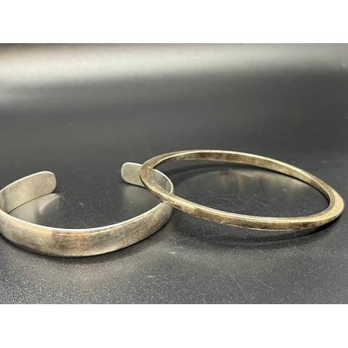 16 - 2 silver hallmarked bangles 40grams