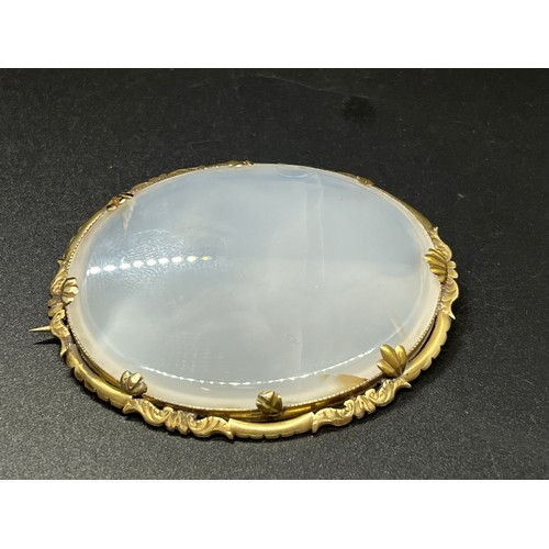 77 - large Victorian white agate brooch testing 9ct or higher
2.5