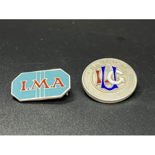 78 - 2 silver hallmarked & enamel badges