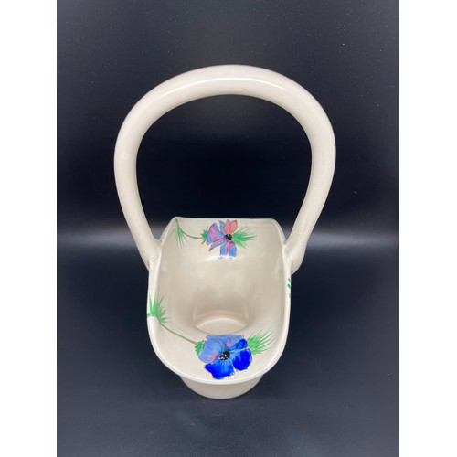 20 - clarice cliff anemone posy basket circa 1936 hand painted with stylised flowers
23cm high