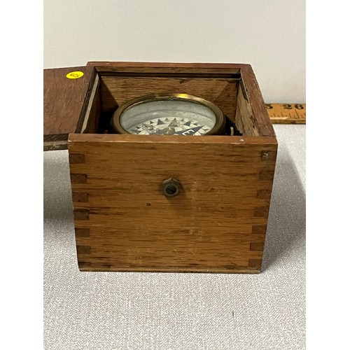 36 - fine example of a small boxed compass with gimbals made in england , mid 19th century