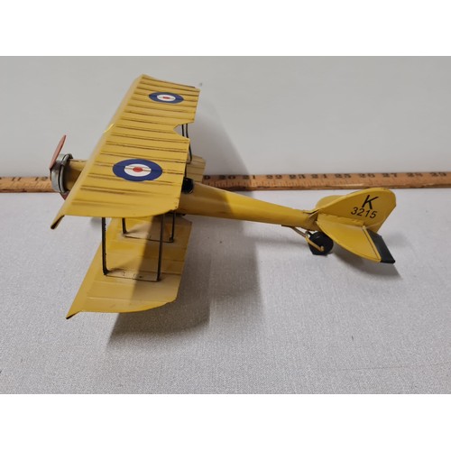 54 - British 1933 avro tutor biplane tin model
27cm l