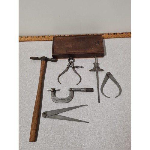 67 - selection of vintage tools to include calipers