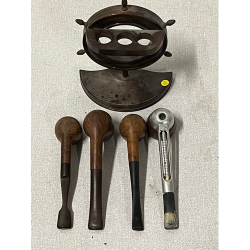 69 - selection of pipes & stand to include