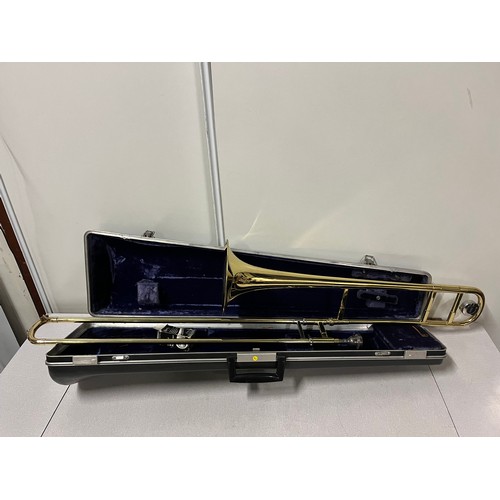 73 - Brass trumbone & hardcase by the olds company